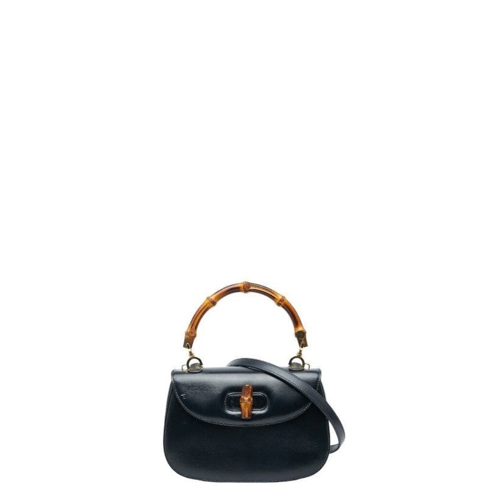 Gucci Bamboo Leather Handbag Black